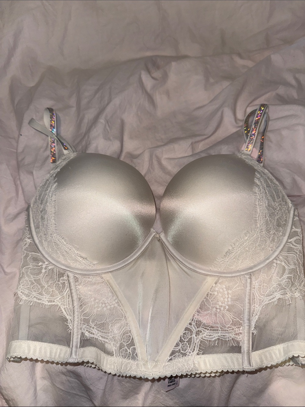 Longline Lace Push-Up Bra in Ivory